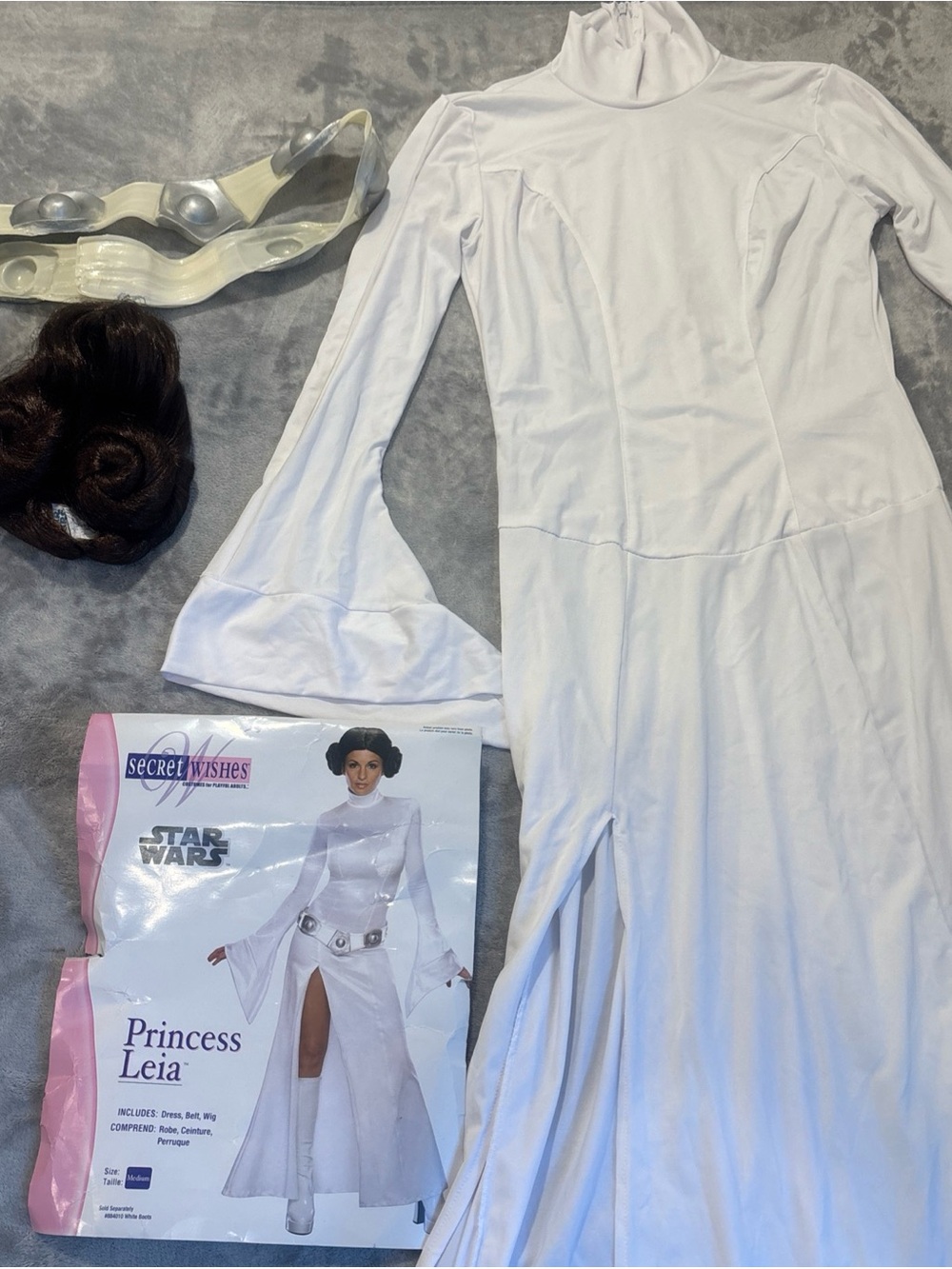 Star Wars Princess Leia Cosplay Costume Girls Clothes Female Dress Wig